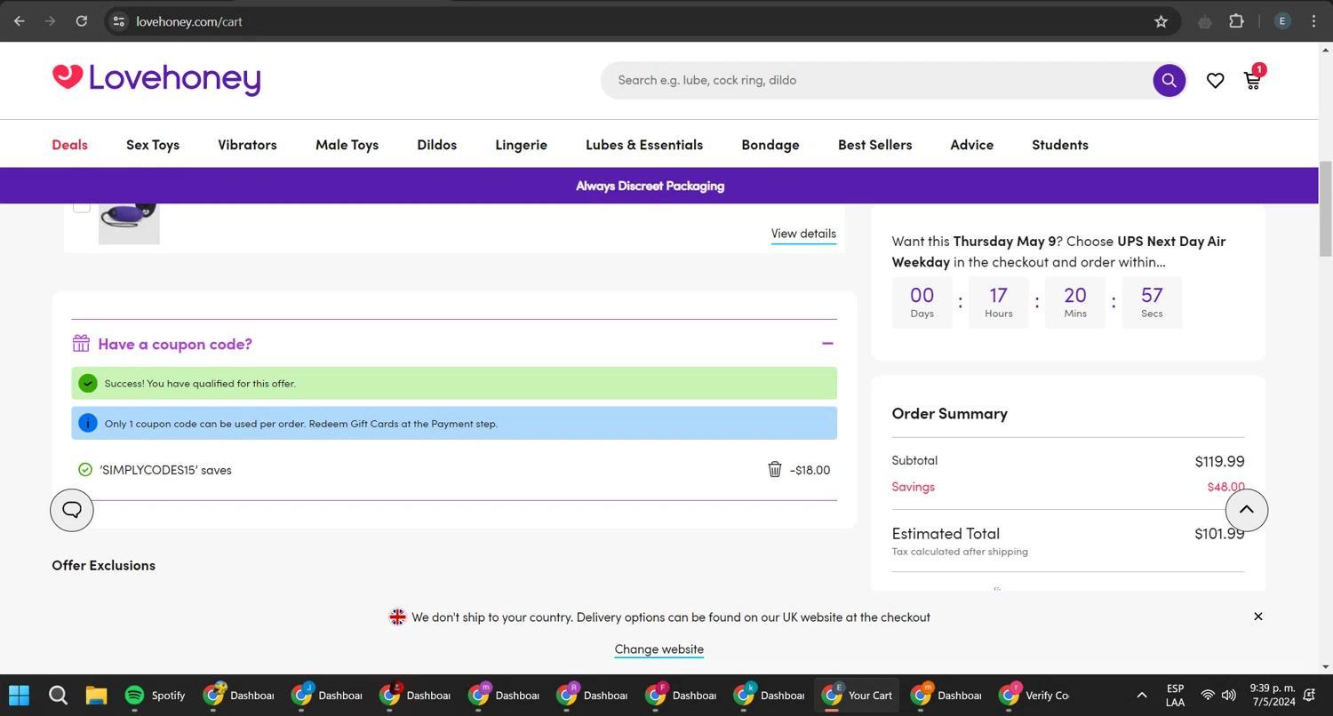 How to apply Lovehoney coupon code